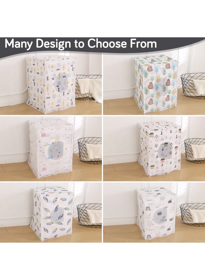 KITCHENOO Waterproof Front Load / Top Load Washing Machine Cover | PEVA Dustproof Protective Cover for 6kg, 6.5kg, 7kg & 7.5kg Fully Automatic Machines, Geometric Abstract - Image 2